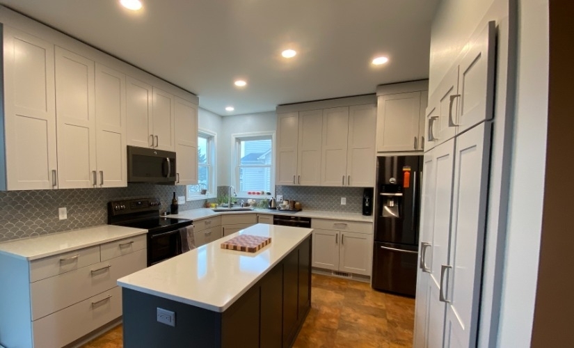 From Blue to Subdued Kitchen near Saline Michigan