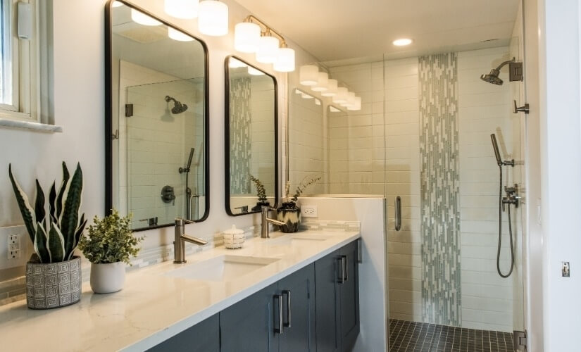 Modern Waterfall Bathroom near Ann Arbor,New Hudson Michigan